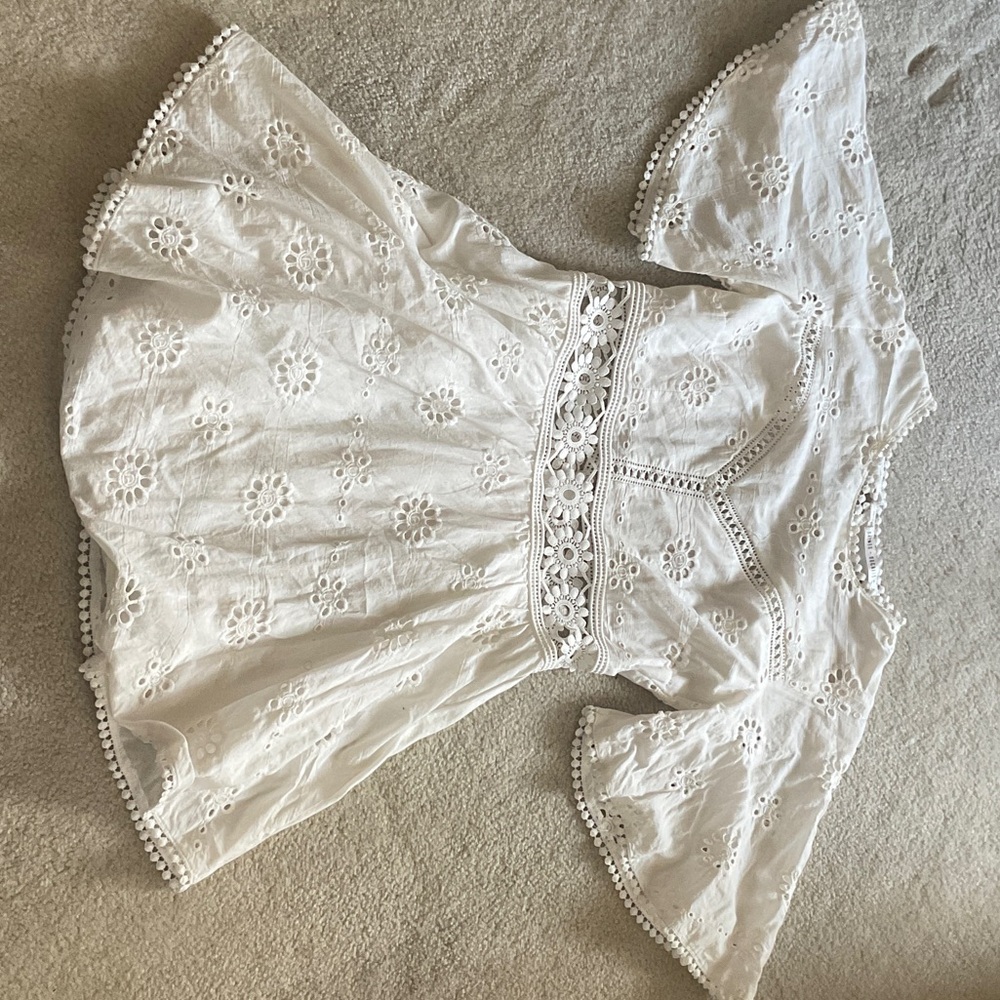 Elegant White Eyelet Dress